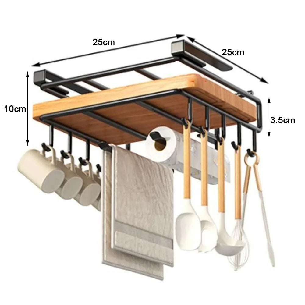 Home: Multifunctional Stainless Steel Cabinet Hanging Organizer (With Hooks)