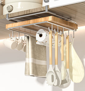 Home: Multifunctional Stainless Steel Cabinet Hanging Organizer 2Pcs Combo