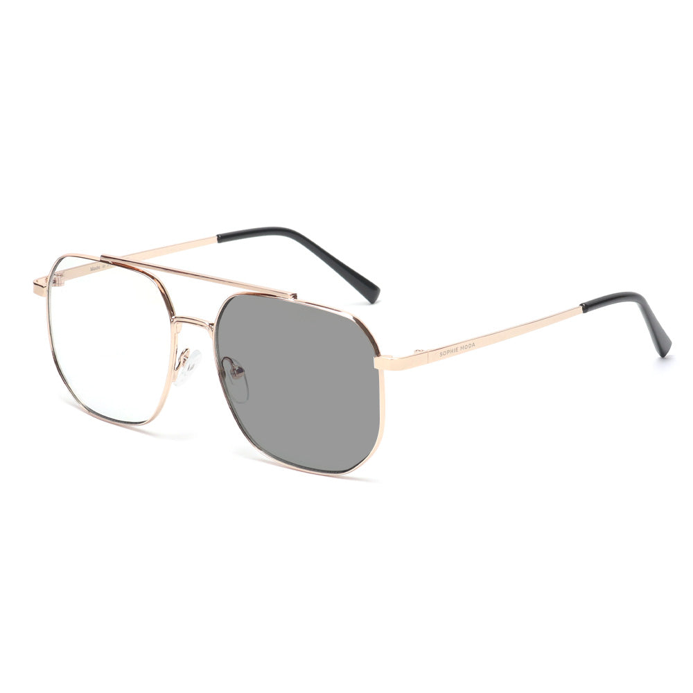 Photochromic Blue Light Blocking Sunglasses & Bag Bundle:  Metro Luxe
