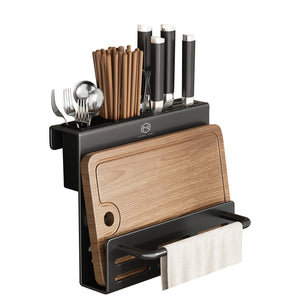 Home: Kitchen Storage Utensils Tool Rack (Screwless Wall-Mounted)