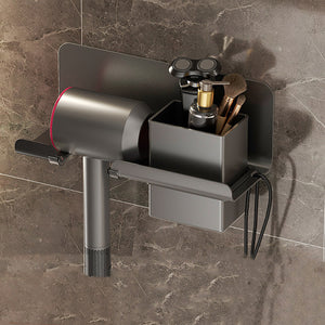 Home: Universal Adhesive Hair Dryer Rack Organizer (Screwless Wall-Mounted)
