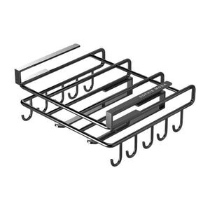 Home: Multifunctional Stainless Steel Cabinet Hanging Organizer (With Hooks)