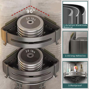 Home: Bathroom Corner Shelf Shower Caddy 2 PCs