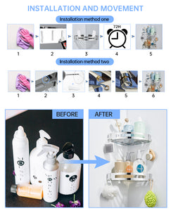 Home: Bathroom Corner Shelf Shower Caddy 2 PCs