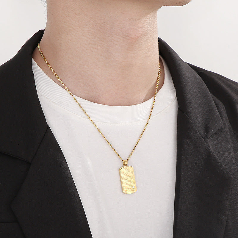 Jewellery: Christian Lord's Prayer Stainless Steel Pendant Necklace