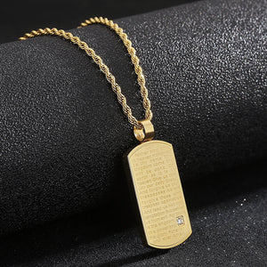 Jewellery: Christian Lord's Prayer Stainless Steel Pendant Necklace