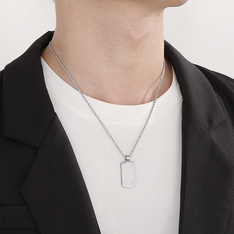 Jewellery: Christian Lord's Prayer Stainless Steel Pendant Necklace