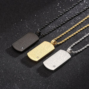 Jewellery: Christian Lord's Prayer Stainless Steel Pendant Necklace