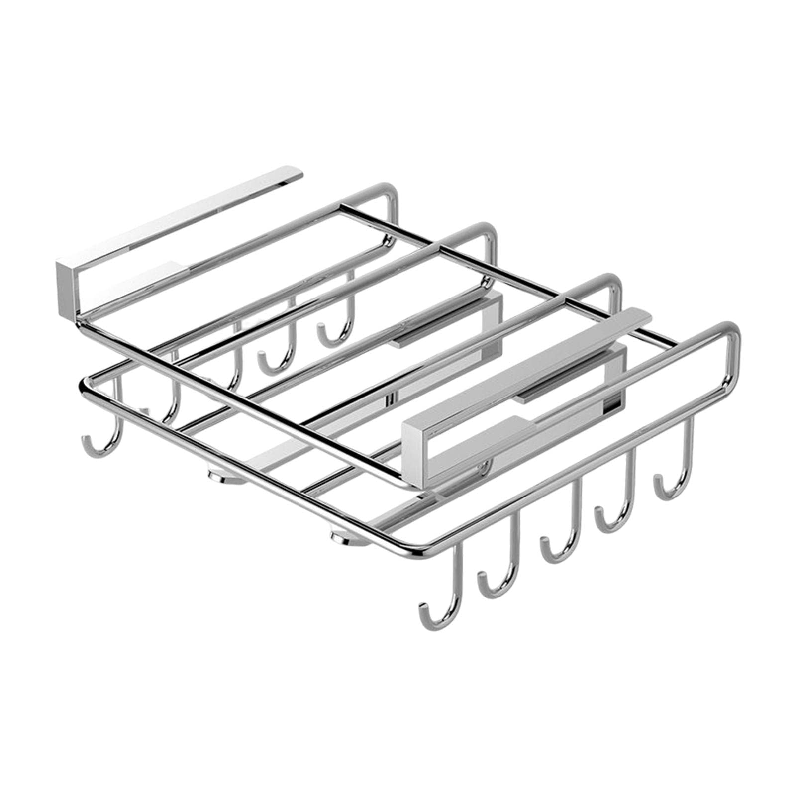 Home: Multifunctional Stainless Steel Cabinet Hanging Organizer (With Hooks)