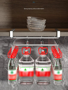 Home: Multifunctional Stainless Steel Cabinet Hanging Organizer (With Hooks)
