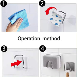 Home: Adhesive Universal Stainless Steel Rack Holder 4 Pcs
