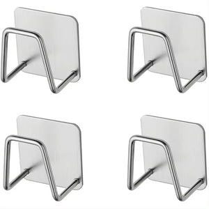 Home: Adhesive Universal Stainless Steel Rack Holder 4 Pcs