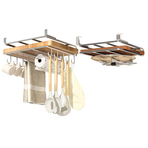 Home: Multifunctional Stainless Steel Cabinet Hanging Organizer 2Pcs Combo