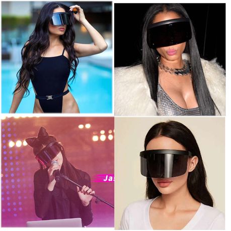 Sunglasses: Oversize Novelty Lens Shield Visor