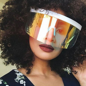 Sunglasses: Oversize Novelty Lens Shield Visor
