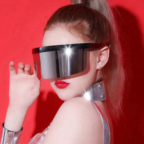 Sunglasses: Oversize Novelty Lens Shield Visor