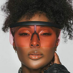 Sunglasses: Oversize Novelty Lens Shield Visor