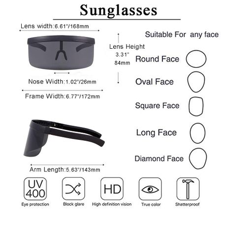 Sunglasses: Oversize Novelty Lens Shield Visor