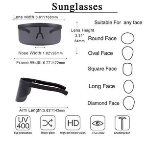 Sunglasses: Oversize Novelty Lens Shield Visor
