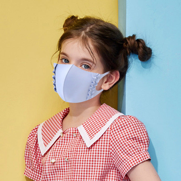 Mask: Ice Cooling Microfibre Ruche Edge Kid Face Masks (3pcs)
