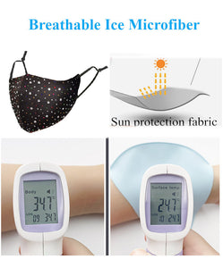 Masks: Ice Cooling Microfibre Sparkling Rhinestone 3D Face Mask (2pcs) - Starry