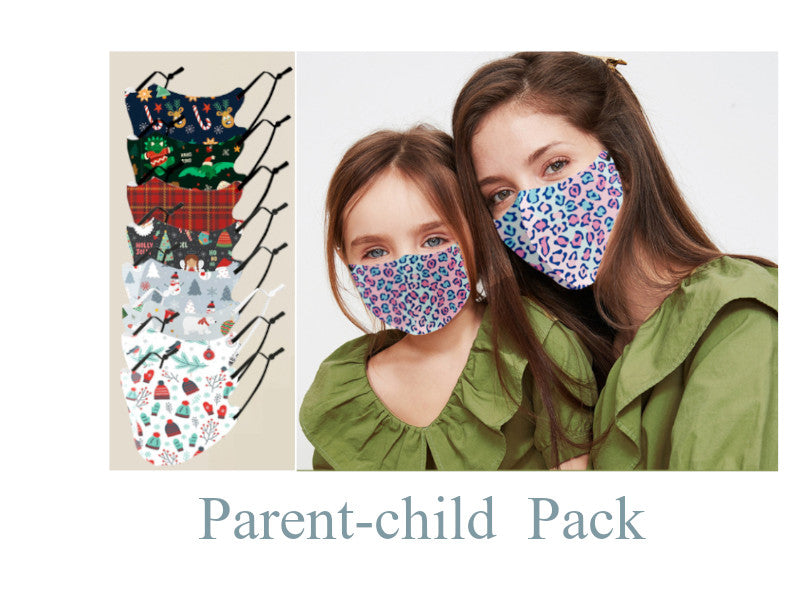 Sophie Moda-Ice Cooling Microfiber X'Mas 3D Mask Type E 1x Adult,1x Kids
