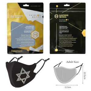 Masks: Ice Cooling Microfibre Sparkling Rhinestone 3D Face Mask (2pcs) - Star V2