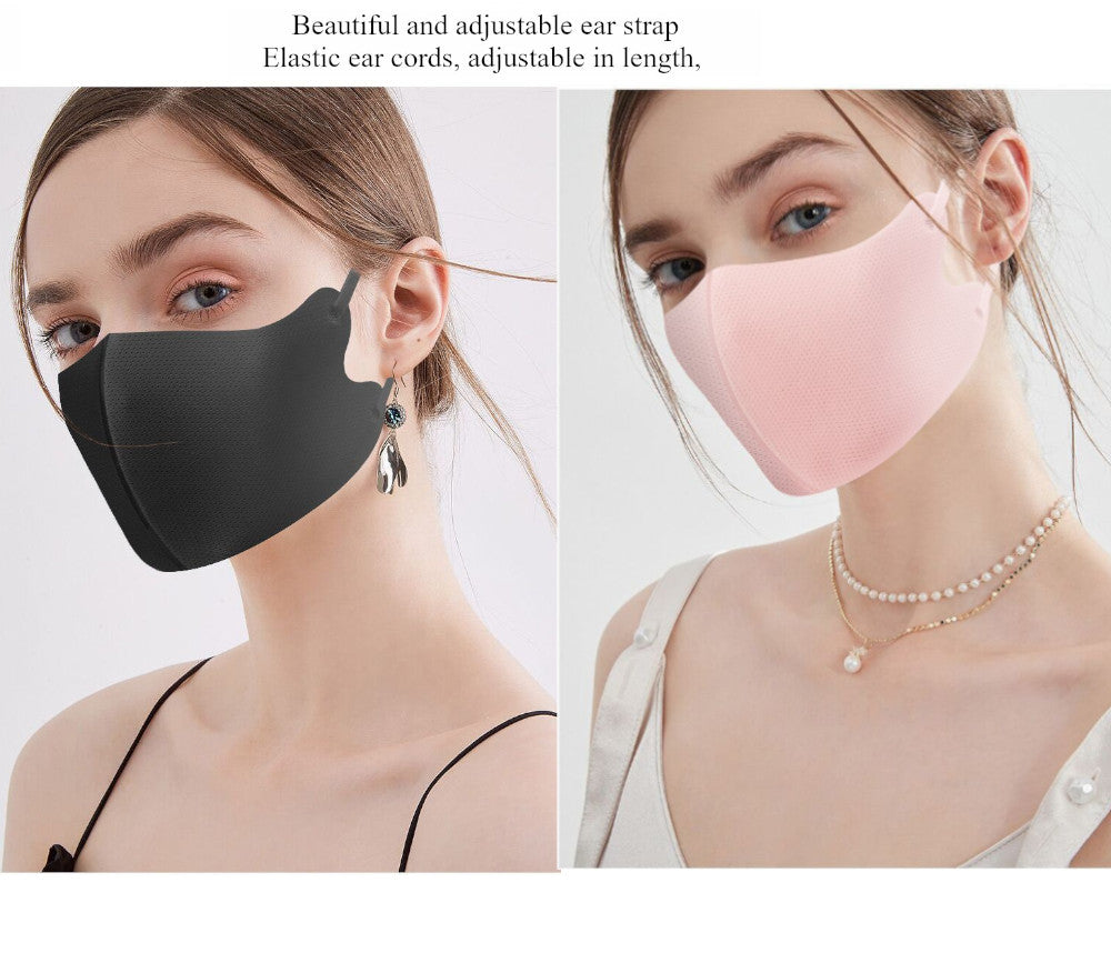 Masks: Nano Silver Cooling Fibre Face Mask & Face Shield Glasses Combo - White