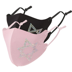 Masks: Ice Cooling Microfibre Sparkling Rhinestone 3D Face Mask (2pcs) - Star V2