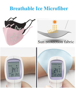 Masks: Ice Cooling Microfibre Sparkling Rhinestone 3D Face Mask (2pcs) - Star V2