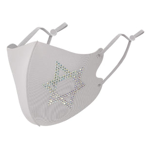 Masks: Ice Cooling Microfibre Sparkling Rhinestone 3D Face Mask (2pcs) - Star V3
