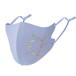 Masks: Ice Cooling Microfibre Sparkling Rhinestone 3D Face Mask (2pcs) - Star V3