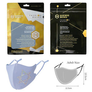 Masks: Ice Cooling Microfibre Sparkling Rhinestone 3D Face Mask (2pcs) - Star V3