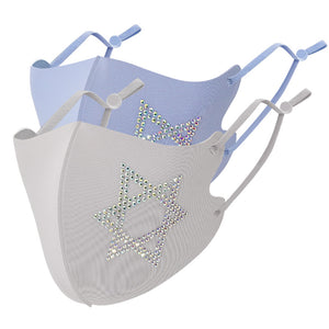 Masks: Ice Cooling Microfibre Sparkling Rhinestone 3D Face Mask (2pcs) - Star V3