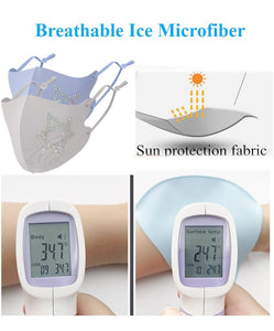 Masks: Ice Cooling Microfibre Sparkling Rhinestone 3D Face Mask (2pcs) - Star V3