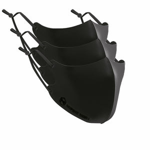 Masks: Ice Cooling Microfibre Washable Adjustable 3D Face Mask (3pcs) Black