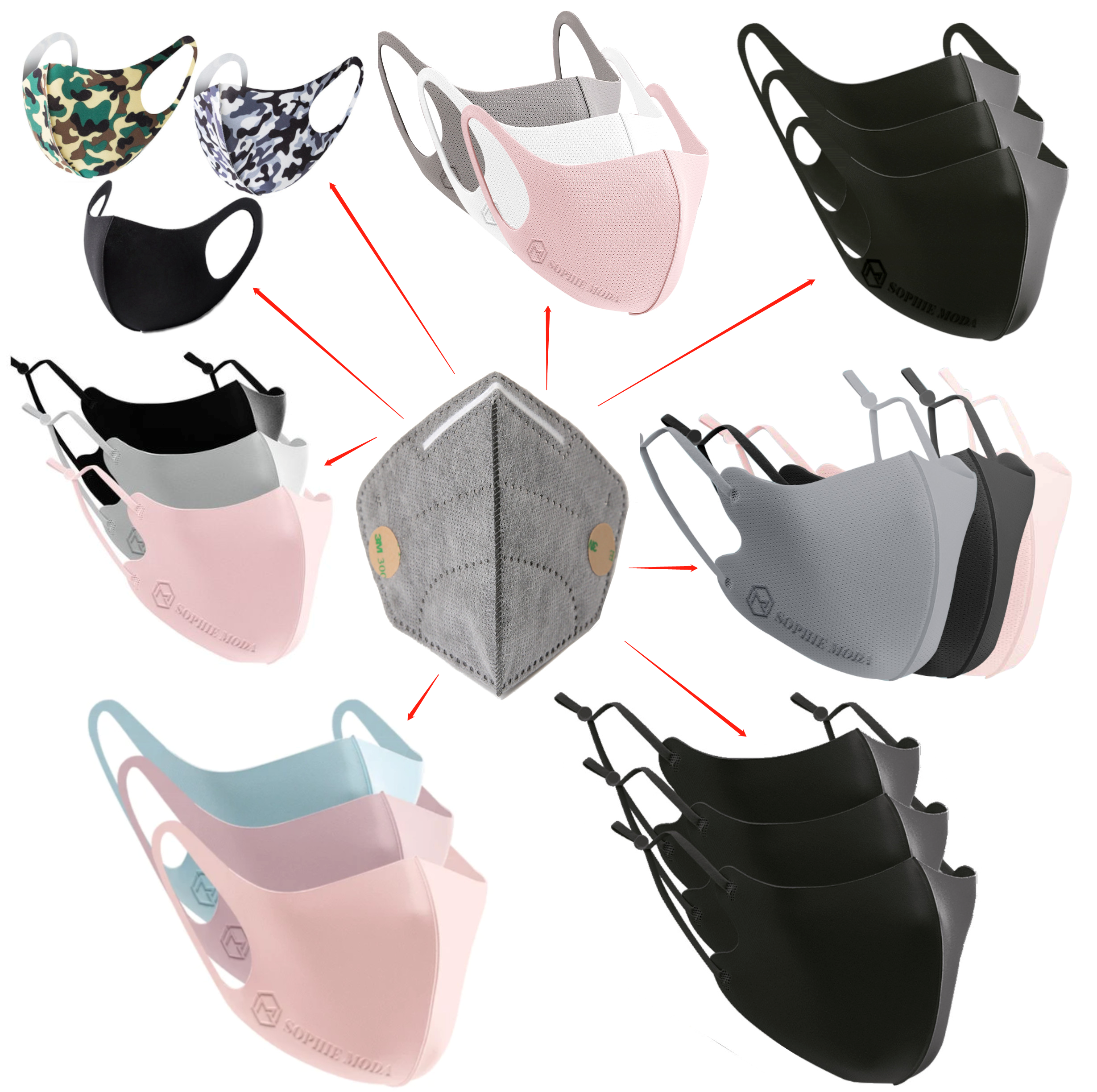 Masks: KN95 Filter for Sophie Moda 3D Face Mask - PM2.5 (6PCS)
