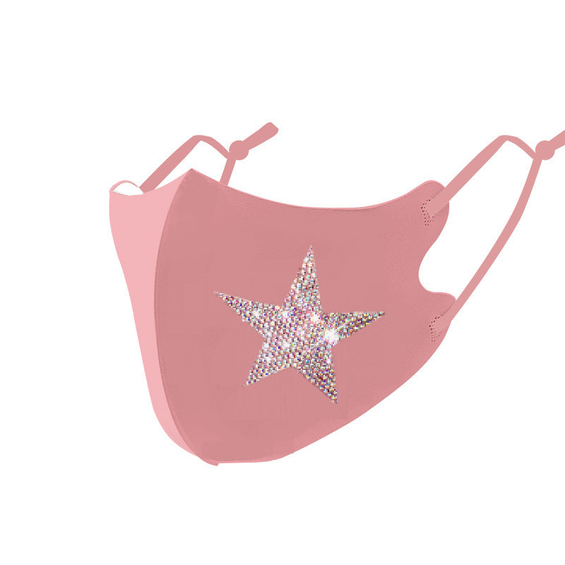 Masks: Ice Cooling Microfibre Sparkling Rhinestone 3D Mask (pink) - Star