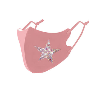 Masks: Ice Cooling Microfibre Sparkling Rhinestone 3D Mask (pink) - Star