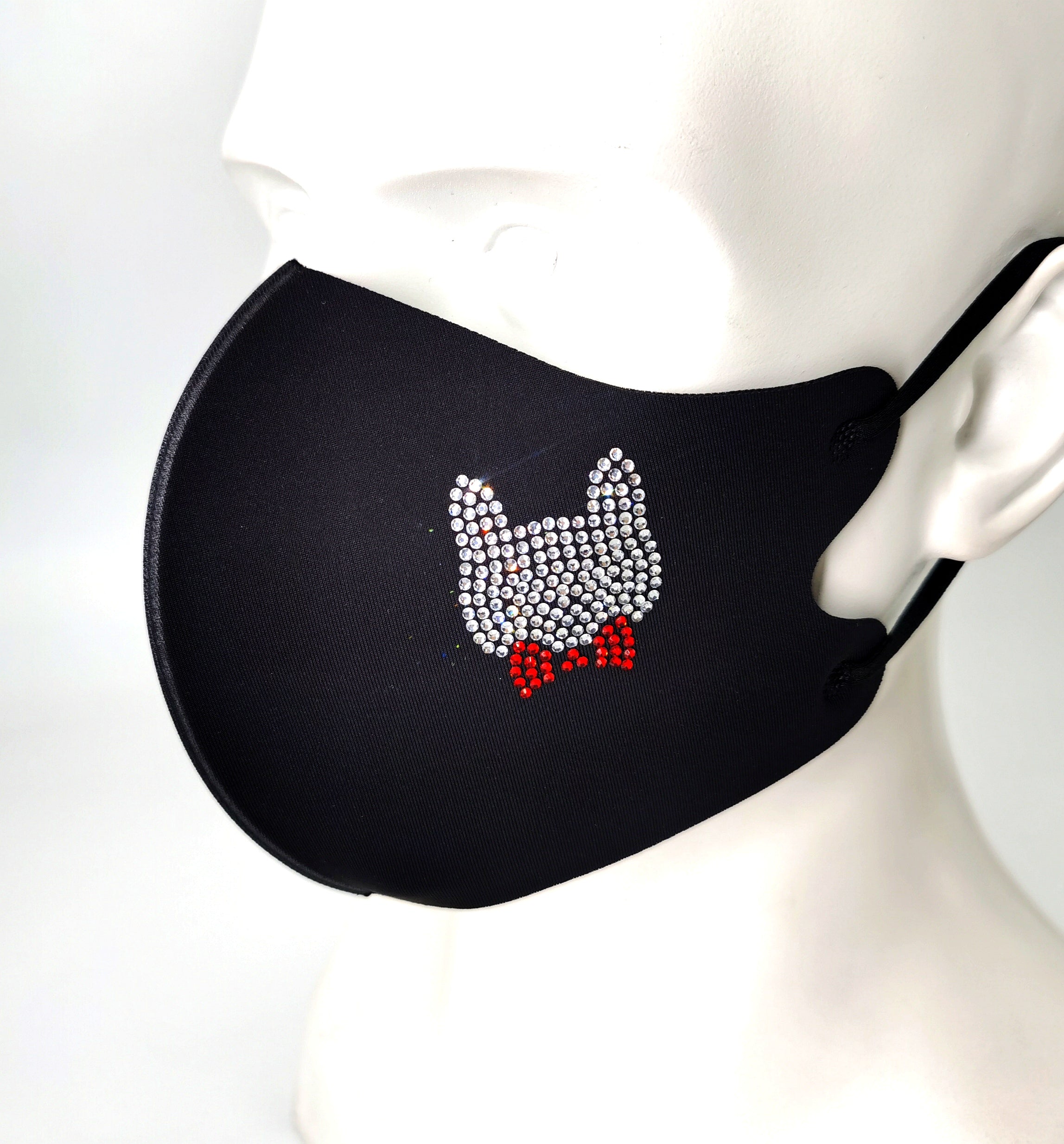 Masks: Ice Cooling Microfibre Sparkling Rhinestone 3D Mask - Cat V1