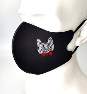 Masks: Ice Cooling Microfibre Sparkling Rhinestone 3D Mask - Cat V1