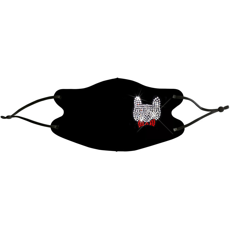 Masks: Ice Cooling Microfibre Sparkling Rhinestone 3D Mask - Cat V1