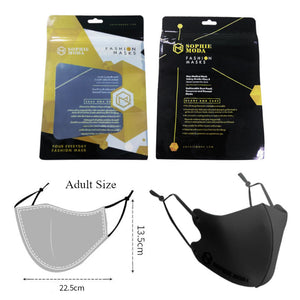 Masks: Nano Silver Cooling Fibre 3D Adjustable Face Mask (3pcs - black) V4B