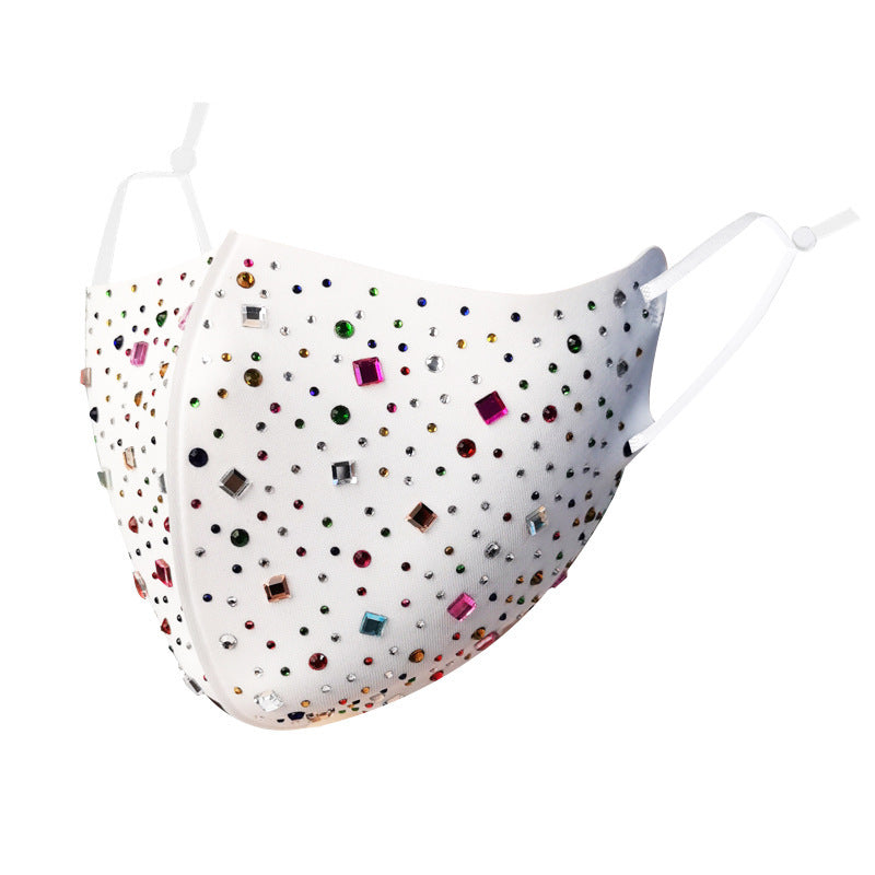 Masks: Ice Cooling Microfibre Sparkling Rhinestone 3D Face Mask (2pcs) - Starry
