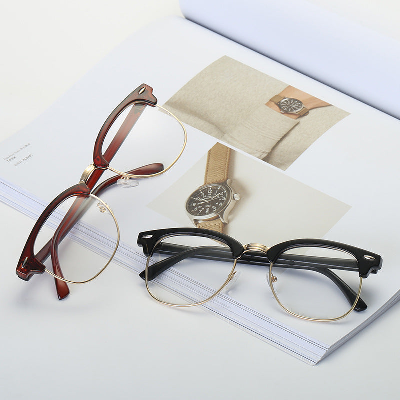 Glasses: Anti-Blue Light Classic Half Rim Optical Frame