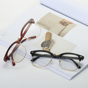 Glasses: Anti-Blue Light Classic Half Rim Optical Frame