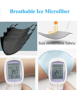Masks: Ice Cooling Microfibre Washable Adjustable 3D Mask with KN95 Filter (3+3pcs) - Black