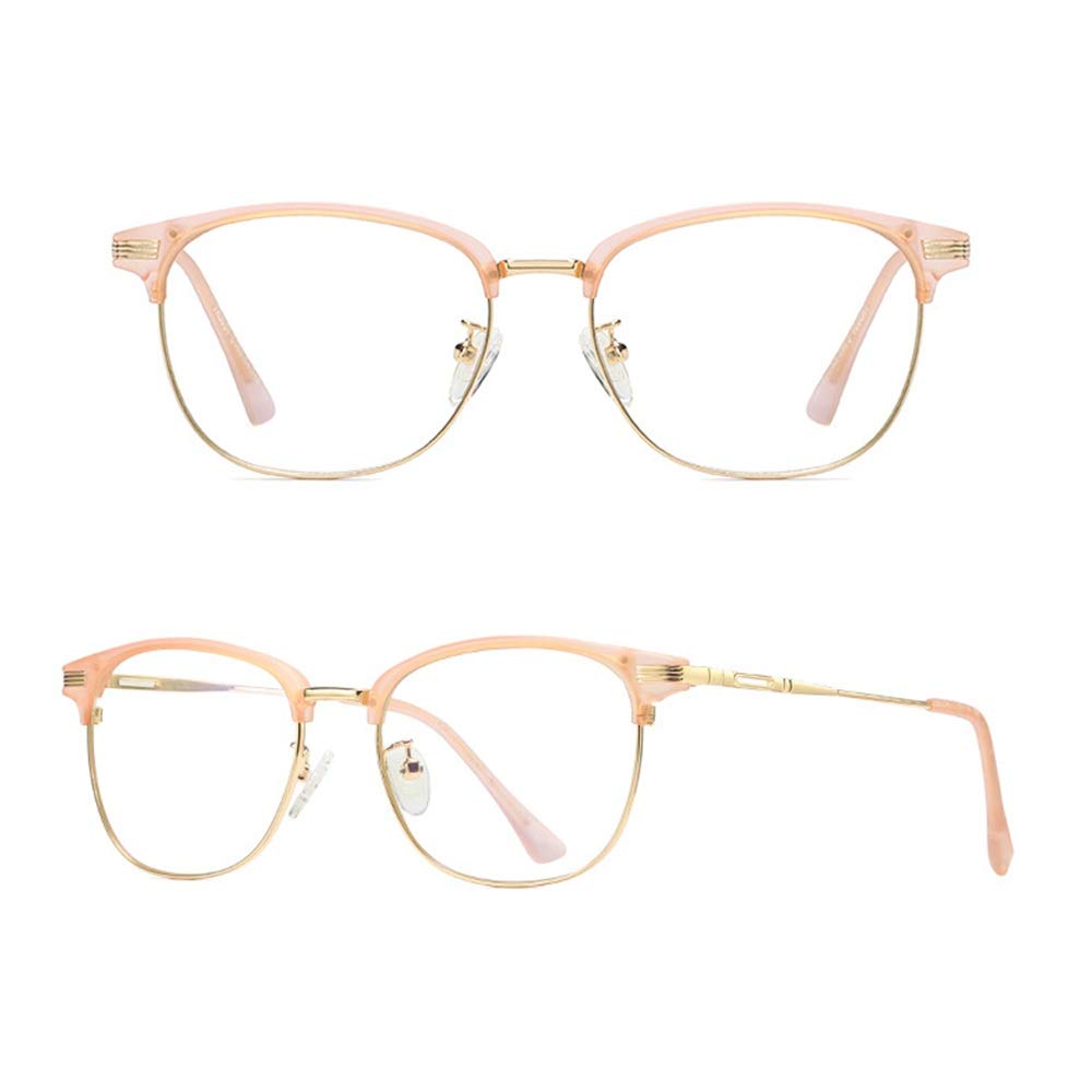 Glasses: Anti-Blue Light Classic Half Rim Metal Frame