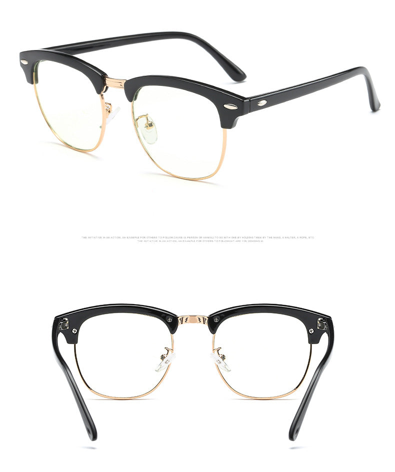 Glasses: Anti-Blue Light Classic Half Rim Optical Frame
