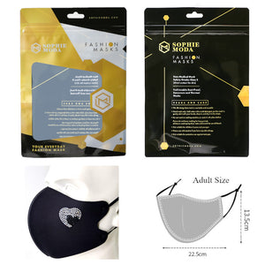 Masks: Ice Cooling Microfibre Sparkling Rhinestone 3D Mask - Heart V3